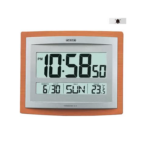 Casio ID-15S-5 Digital Wall Table Clock With Temperature & Alarm