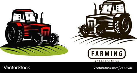 Farm tractor logo or label agriculture farming Vector Image