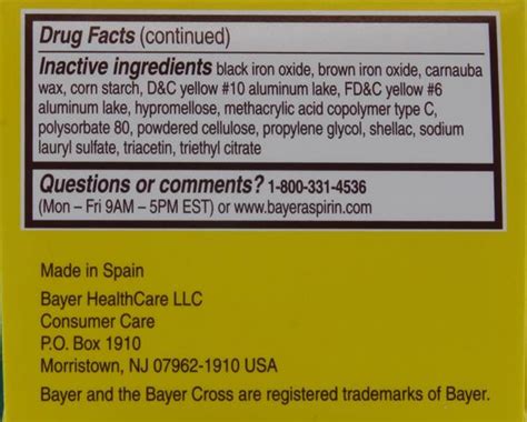 Bayer Aspirin Regimen Low Dose Enteric 81mg Coated Tablets | Hy-Vee ...