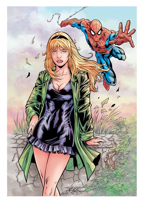 Spidey meets Gwen Stacy (color) by johncastelhano on DeviantArt