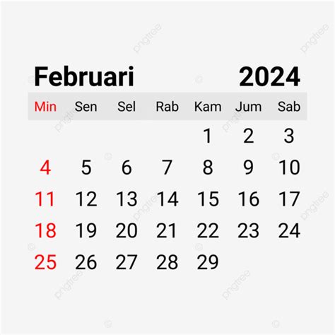 Calendar 2024 Bulan Februari - Codie Devonne