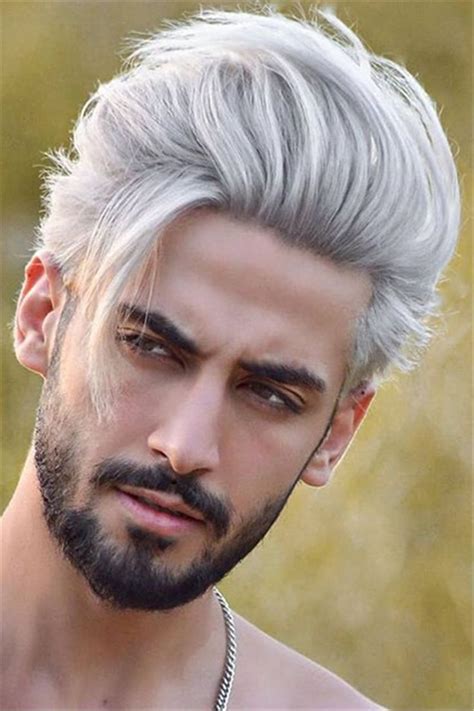 Cool White Hair From TOUPEEC! | White hair men, White hair color, Men hair color