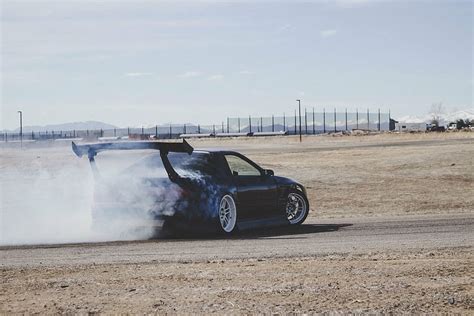 black, coupe, drifting, sand, daytime, car, vehicle, transportation ...