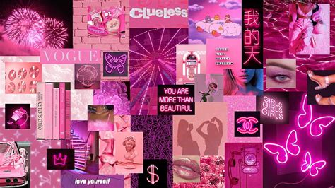 Pink Neon Aesthetic. Pink laptop, Cute laptop , Pink, Pink Collage HD ...