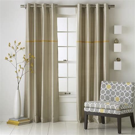 Modern Stripe Silk Window Panel - Modern - Curtains - by West Elm