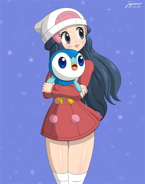 Dawn and Piplup by jujumays on DeviantArt