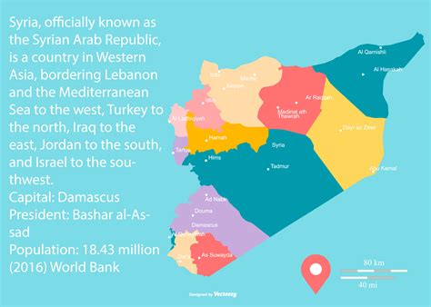 Colorful Map of Syria with Regions 166569 Vector Art at Vecteezy