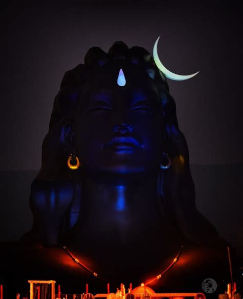 Adiyogi Statue At Night Adiyogi statue in front of isha yoga center