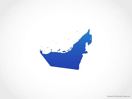 Printable Vector Map of the United Arab Emirates - Blue | Free Vector Maps