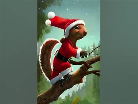 Santa Claus Squirrel singing Jingle Bells -Merry Christmas - Imaginary Art - Christmas Carol ...