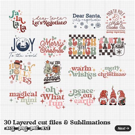 Christmas SVG Bundle Png Silhouette Svg Clipart Christmas - Etsy