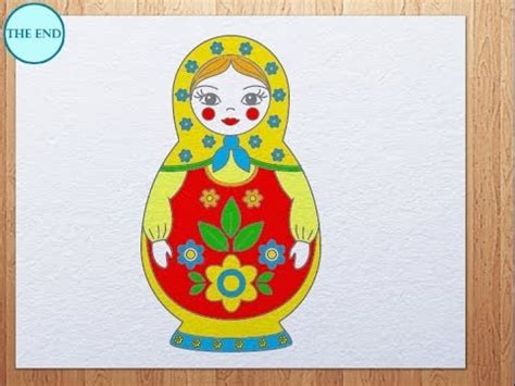 How to draw Matryoshka (Russian Doll) - YouTube