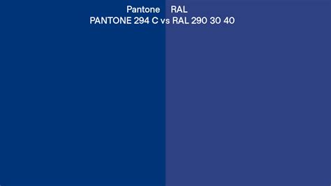 Pantone 294 C vs RAL RAL 290 30 40 side by side comparison