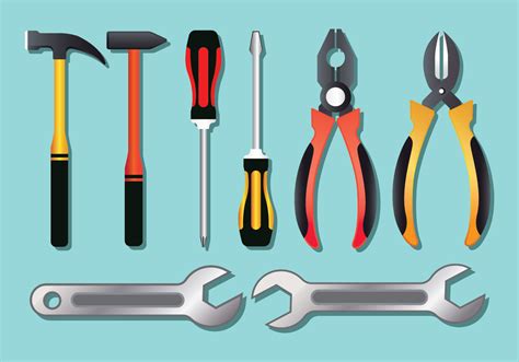 Realistic tools set 222947 Vector Art at Vecteezy