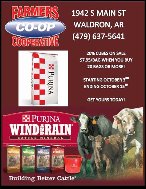 Save on Purina Cattle Cubes at Farmers in Waldron :: Farmer's Co-op