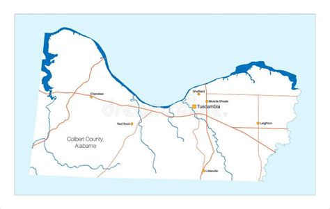 Map of Colbert County in Alabama Stock Vector - Illustration of ...