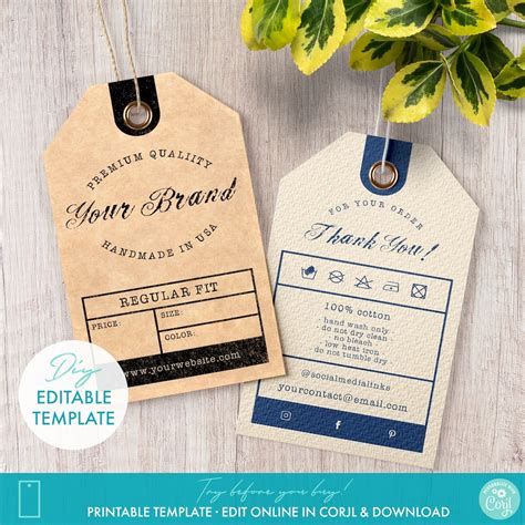 Printable DIY Custom Price Tags Retro Style Template 2 X - Etsy