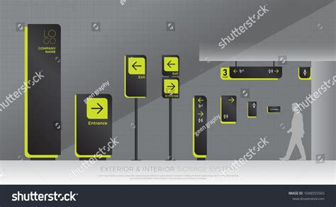 Exterior Interior Signage System Direction Pole Stock Vector (Royalty ...