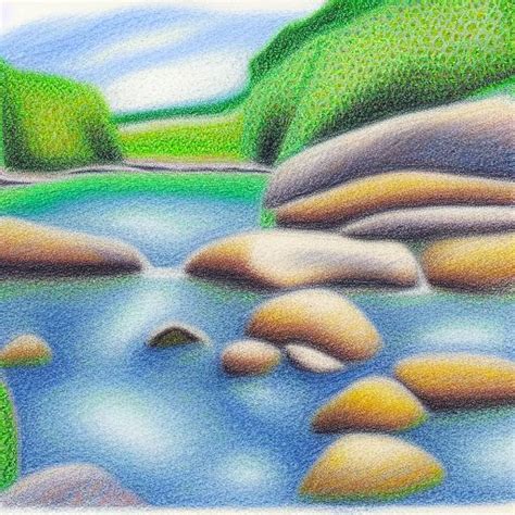 Best AI Photo: A painting of river and rocks | Promptify