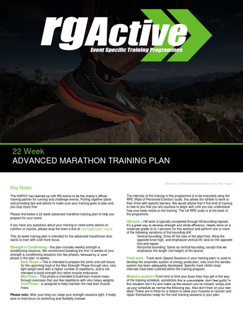 Marathon Training Plan Advanced | Download Free PDF | Skeletal Muscle ...