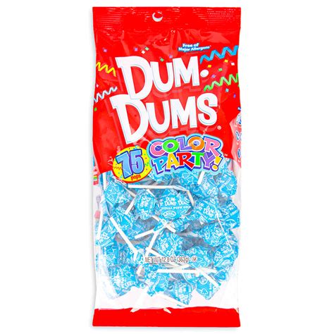 Dum Dums Color Party Ocean Blue Cotton Candy Lollipops