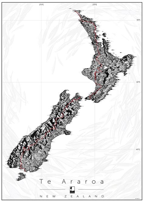 Te Araroa Hiking Trail – Denise Map Art