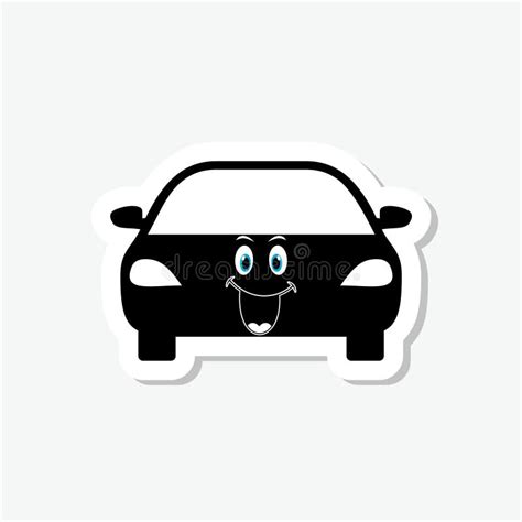 Cute Happy Automobile Car Sticker Isolated on Gray Background Stock Vector - Illustration of ...