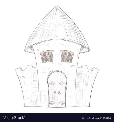 Old castle hand drawn sketch Royalty Free Vector Image