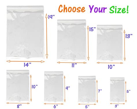 10 Sizes, Choose, Crystal Clear Self Seal Transparent Plastic ...