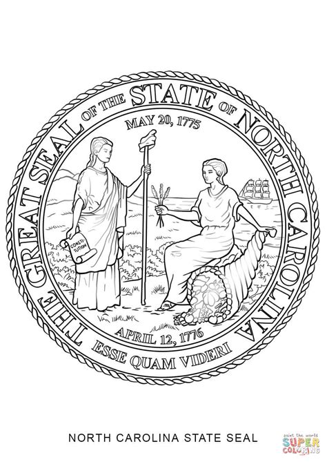 North Carolina State Seal coloring page | Free Printable Coloring Pages