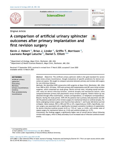 (PDF) A comparison of artificial urinary sphincter outcomes after ...