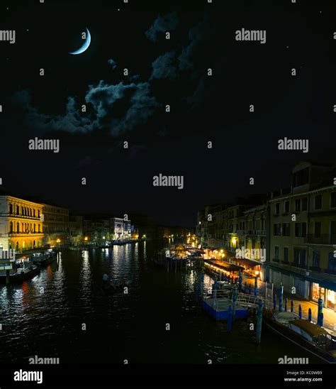 Venice Grand Canal at night Stock Photo - Alamy