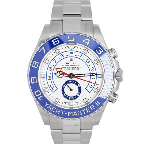 Rolex Yacht-Master II Blue Ceramic Stainless Mercedes White 44mm 11668