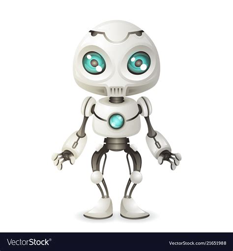 Little cute robot mascot innovation scifi Vector Image