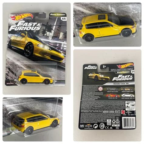 HOT WHEELS PREMIUM Fast & Furious Tuners Honda Civic EG (Yellow/black ...