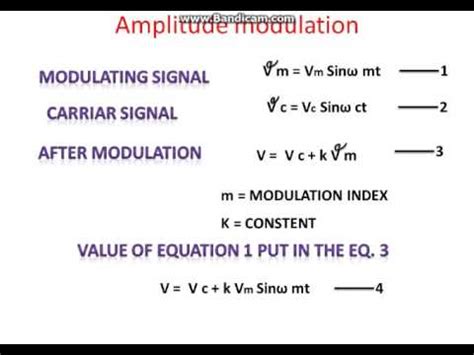 AMPLITUDE MODULATION WITH DERIVATION(EXPLAIN) - YouTube