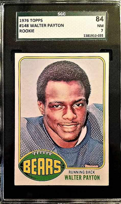 Walter Payton Signed Bears 34x42 Custom Framed Jersey Display with SGC Graded (7) 1976 Topps ...