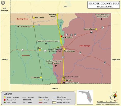 Hardee County Florida Map | Cities And Towns Map