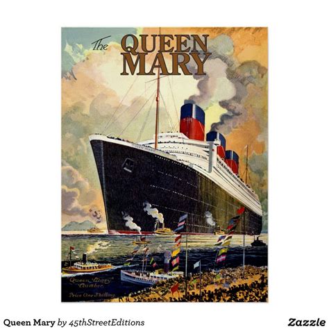 RMS Queen Mary - Poster | Queen mary, Art deco paintings, Art deco posters prints