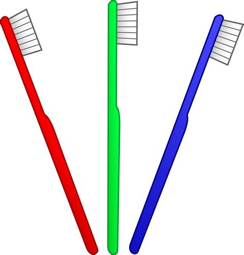 Three Toothbrushes - Free Clip Art