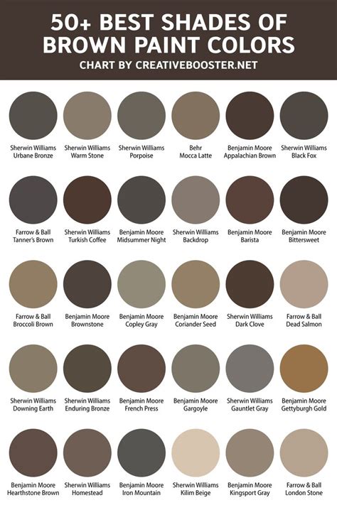 50+ Best Shades of Brown Paint Colors (Color Codes, LRV, Light & Dark ...