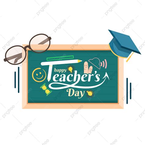 Happy Teacher Days Vector Art PNG, Happy Teachers Day With Green Board Typography, Happy Teacher ...