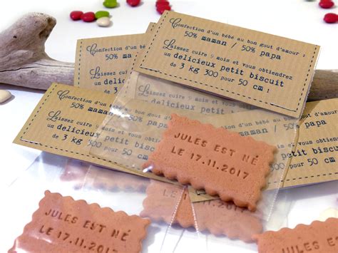 Faire-part de naissance "Kraft" : le vintage dans un biscuit