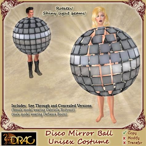 Second Life Marketplace - [Drac] Disco Mirror Ball Costume (Unisex)