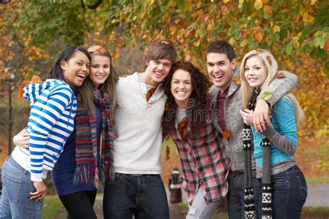 Group of Six Teenage Friends Having Fun Stock Photo - Image of copy, friends: 13671782