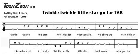 Twinkle twinkle little star guitar tab melody made with toonzoom guitar tab maker. | Twinkle ...