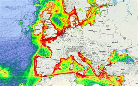 Shipping lanes in Europe ( 2014) - Vivid Maps