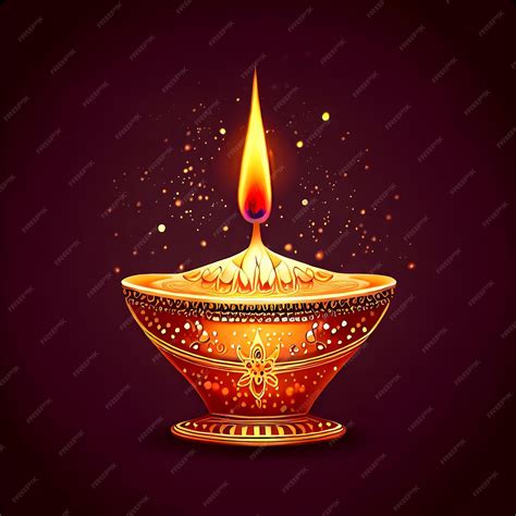 Premium AI Image | Vector beautiful decorative diya oil lamp