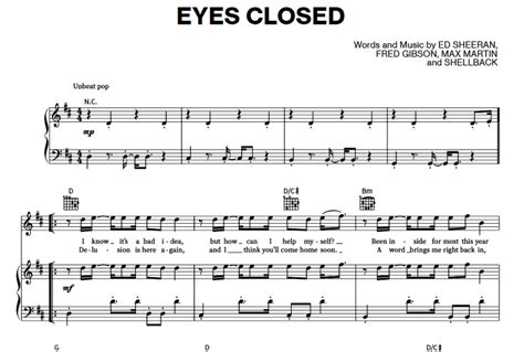 Ed Sheeran-Eyes Closed Free Sheet Music PDF for Piano | The Piano Notes