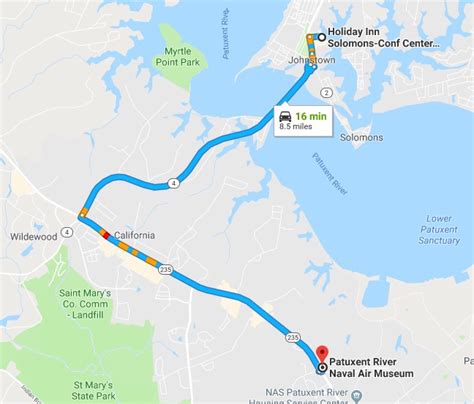 Patuxent River Naval Air Museum Map & Directions | Higdon Family Association